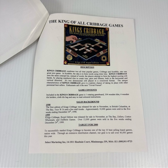Kings Cribbage Royal Edition Wood Tiles Complete Vintage 1999 Rare Game Copy - Picture 15 of 16